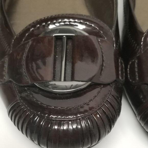 Stuart Weitzman brown silver buckle loafers - Picture 3 of 8